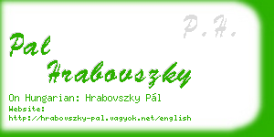 pal hrabovszky business card